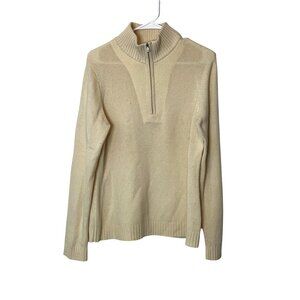 Tommy Bahama Beige 100% Cashmere Half-Zip Sweater Size Large MENS
